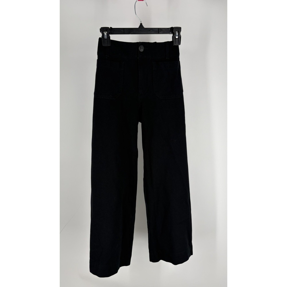 Maeve Anthropologie Colette Pants Womens 24 Black High Rise Wide Leg